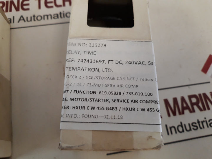 Tempatron Ft Dc Time Relay 240V Ac