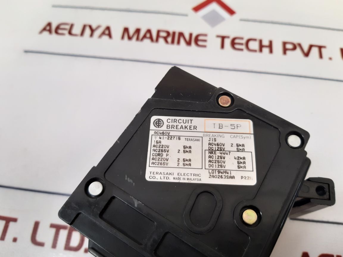 Terasaki Electric Ac460V Tb-5P Circuit Breaker 15A Ac460V 2A0263Saa