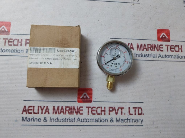Tess 0-16 Bar Pressure Gauge 0-240 Psi