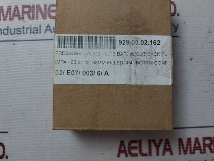 Tess 0-16 Bar Pressure Gauge 0-240 Psi