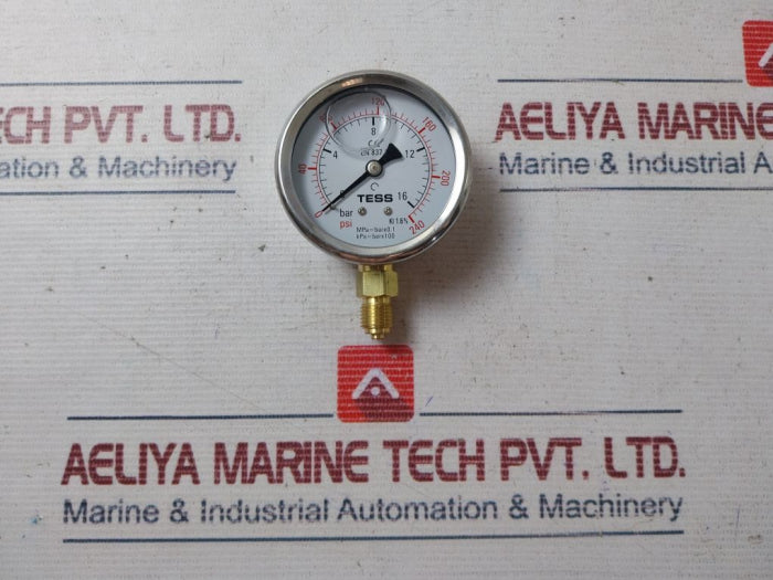 Tess 0-16 Bar Pressure Gauge 0-240 Psi