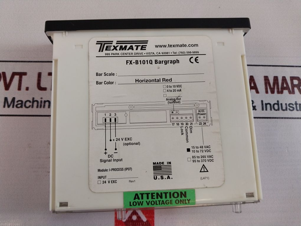 Texmate Fx-b101Q Bargraph Diverter Accumulator Pressure 0-5000