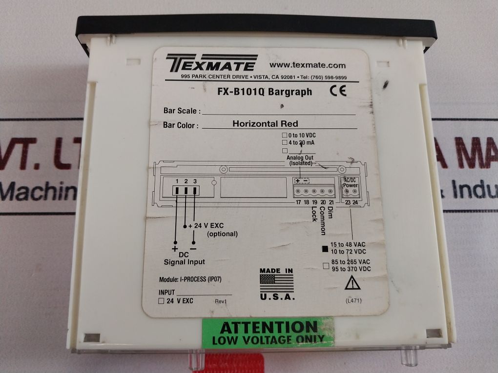 Texmate Fx-b101Q Bargraph Horizontal Red Meter 0-3000