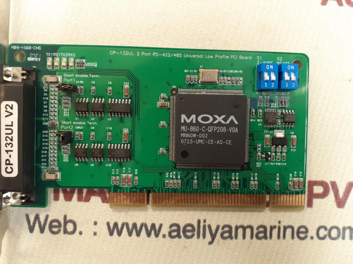 Moxa cp-132 ul 2-port rs-422/485 pci board w/cable