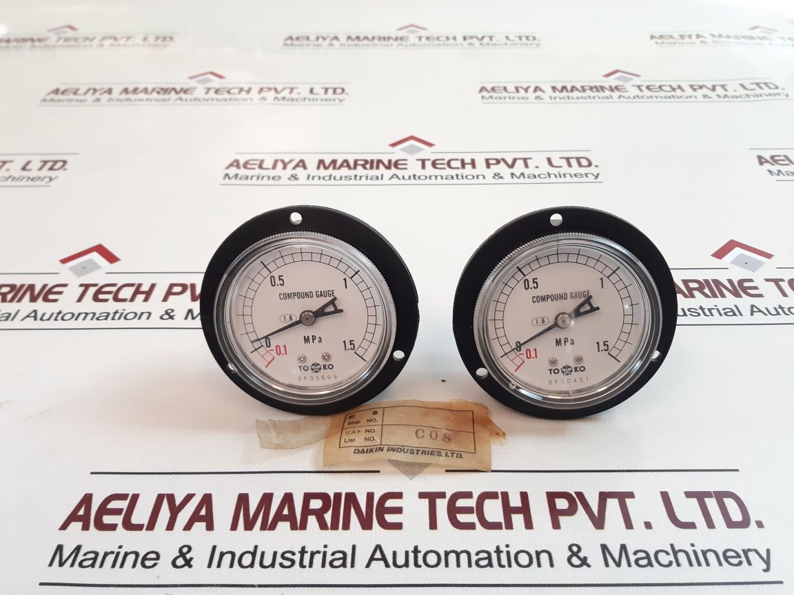 Toako -0.1 To 1.5 Mpa Compound Gauge