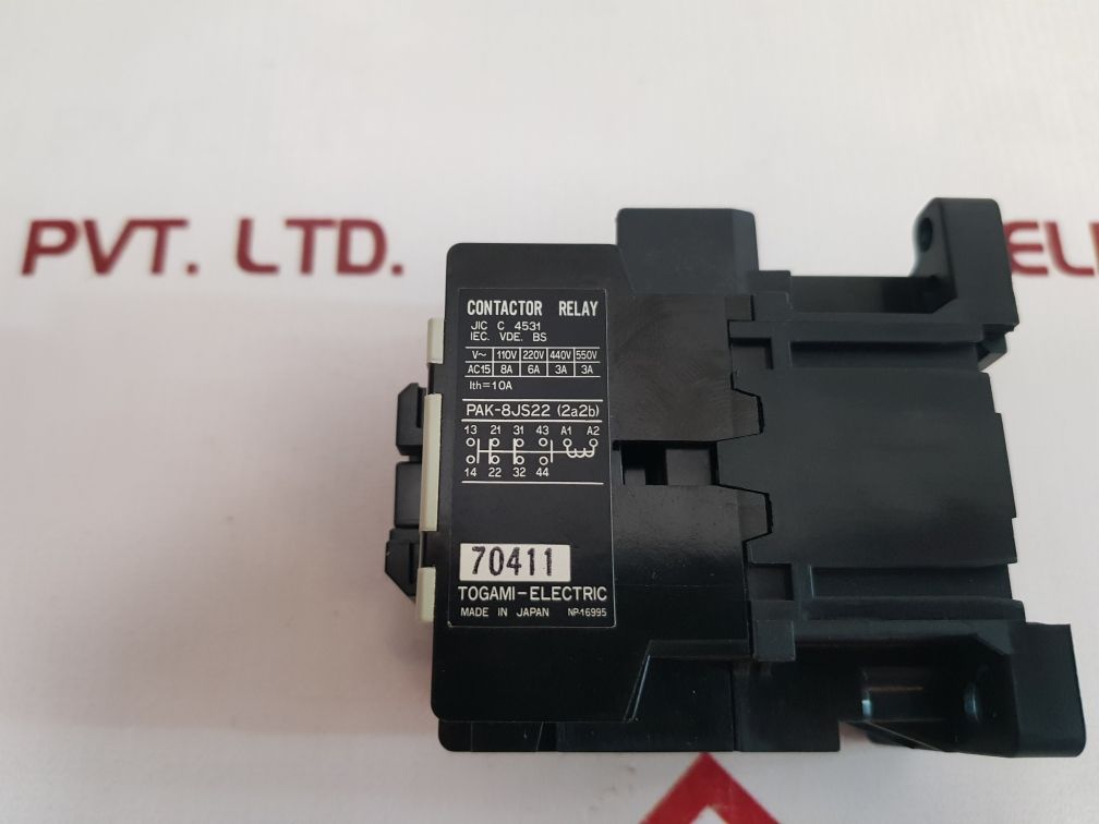 Togami electric pak-8js22 contactor relay