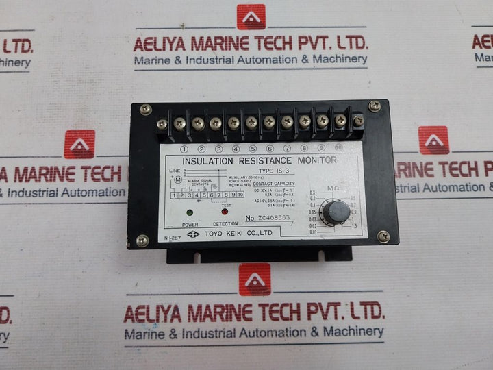Toyo Keiki Is-3 Insulation Resistance Monitor 50/60Hz Ac 100-115V
