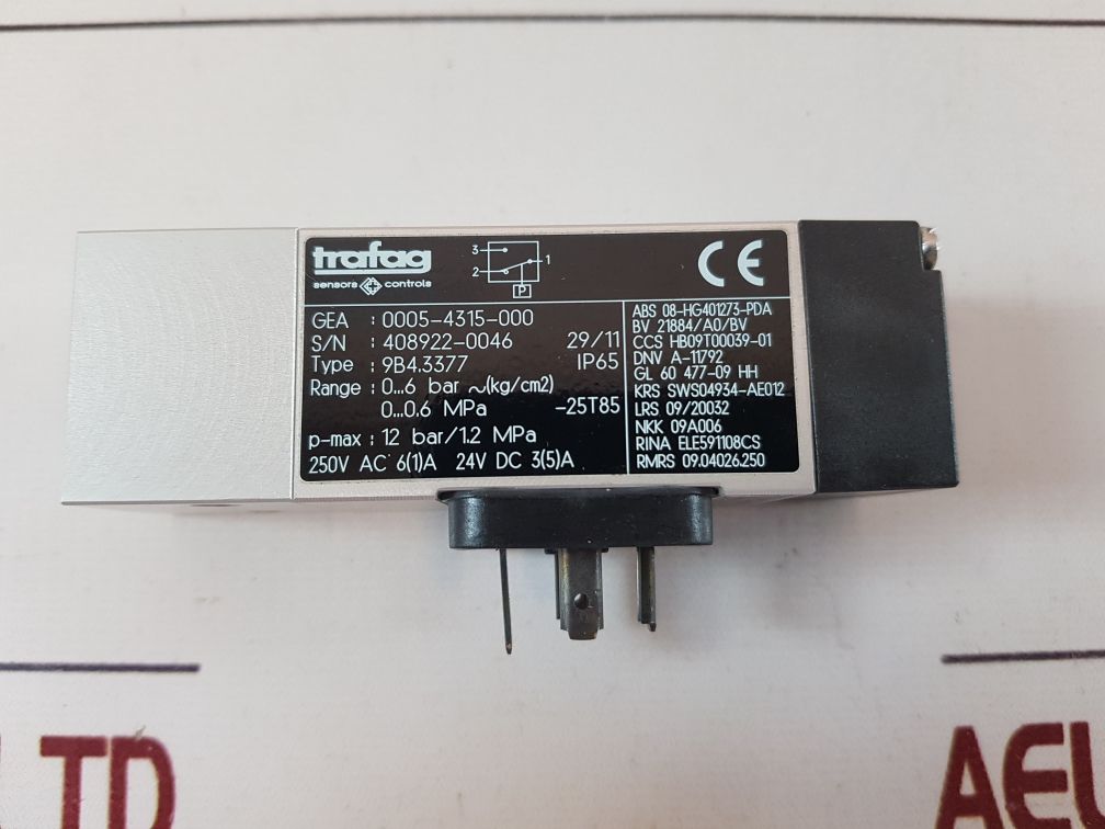 Trafag Picostat 9B4.3377 Pressure Switch 250V Ac 6(1)A