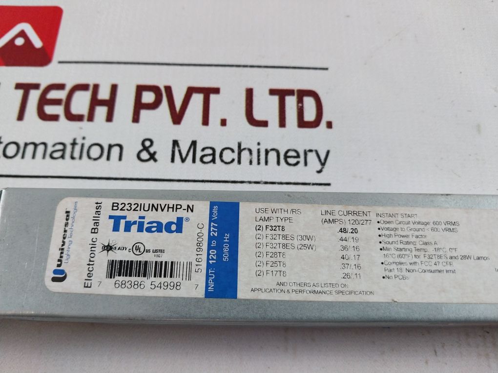 Triad b232iunvhp-n electronic ballast