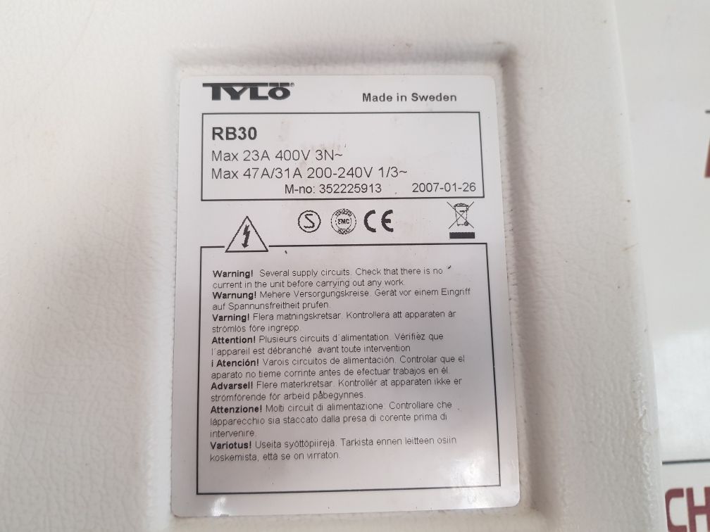 Tylo Rb30 Relay Box For Control Panel