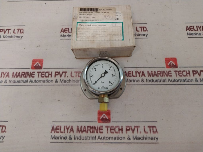 Ulstein 0-6 Bar Pressure Gauge 80 Mm Dia