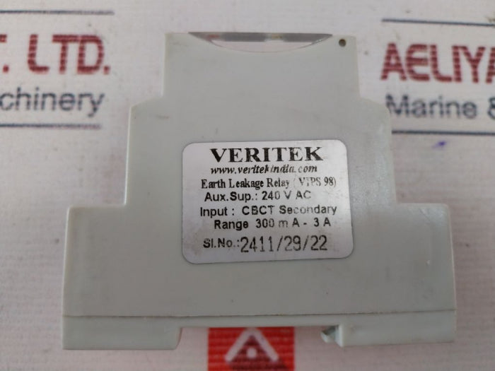 Veritek VIPS 98 Earth Leakage Relay 230V AC 50Hz