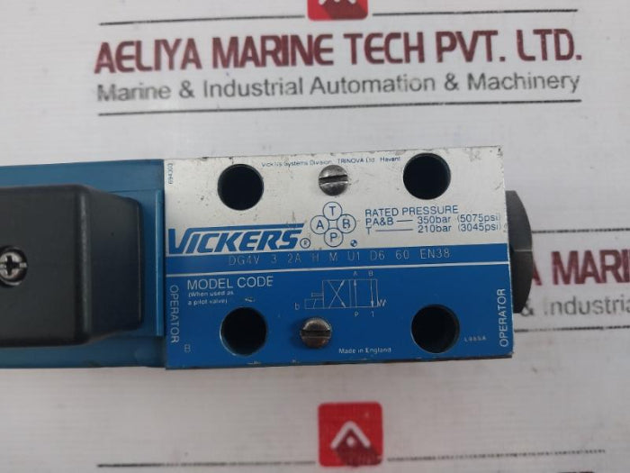 Vickers Dg4V 3 2A H M U1 D6 60 En38 Directional Control Valve 350Bar(5075 Psi)