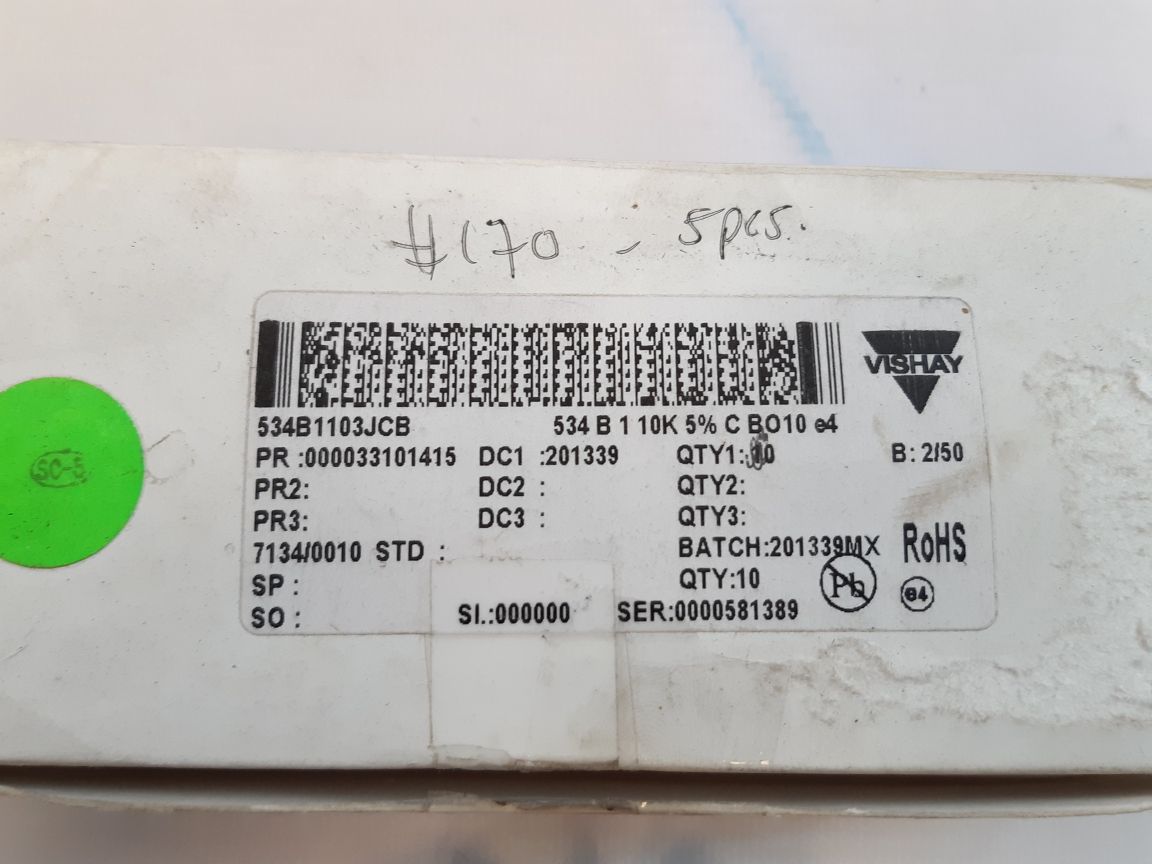 Vishay 534-11103 Potentiometer 534B1103Jcb