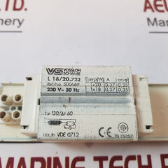 Lot of 2X Vossloh schwabe l18/20.722 Ballast VDE 0712 TIS 23-2521 230V- 50HZ