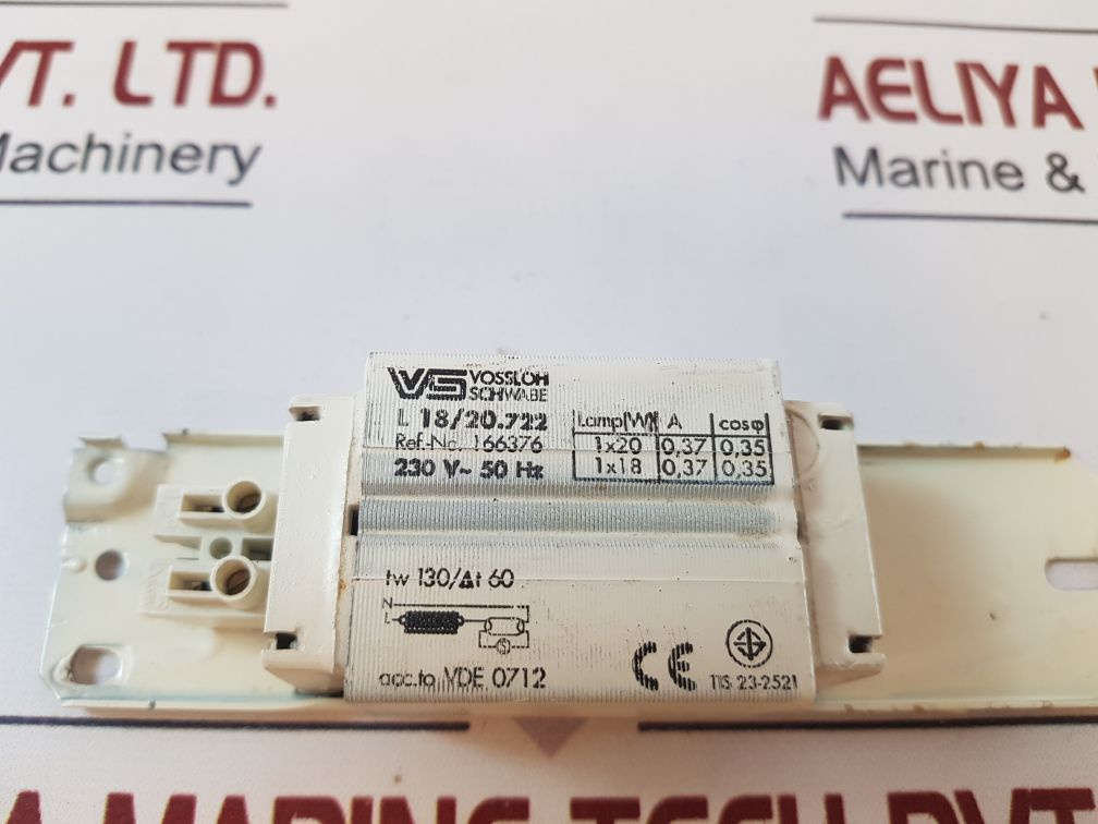 Lot Of 3X Vossloh schwabe l 18/20.722 ballast 166376 230V- 50 HZ TIS 23-2521