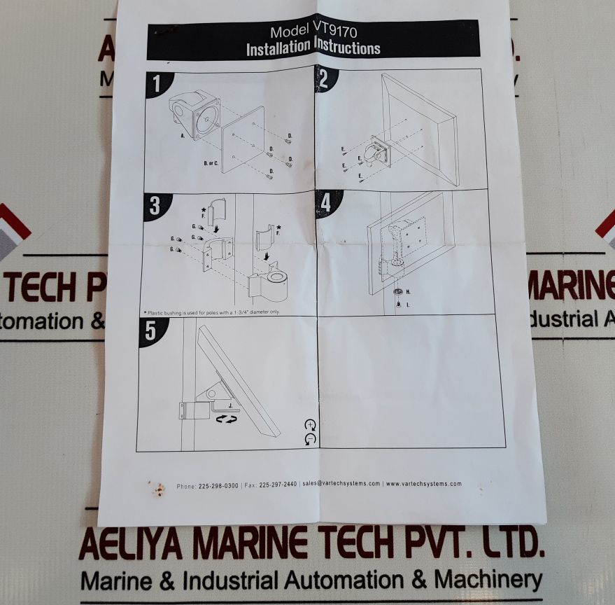 Vartech Systems Vt9170 Arm Mounting Industrial Displ P702281 Set