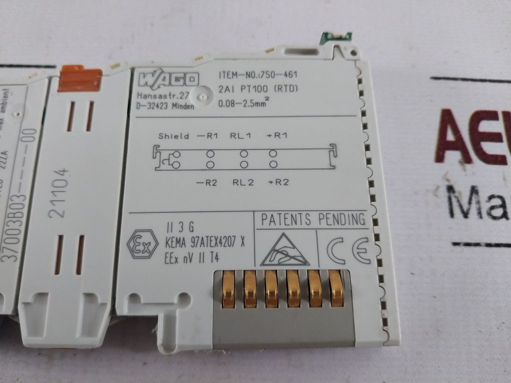 Wago 750-461 Analog Input Module 2Ai Pt100 0.08-2.5 Mm2 Awg28-14 55°C