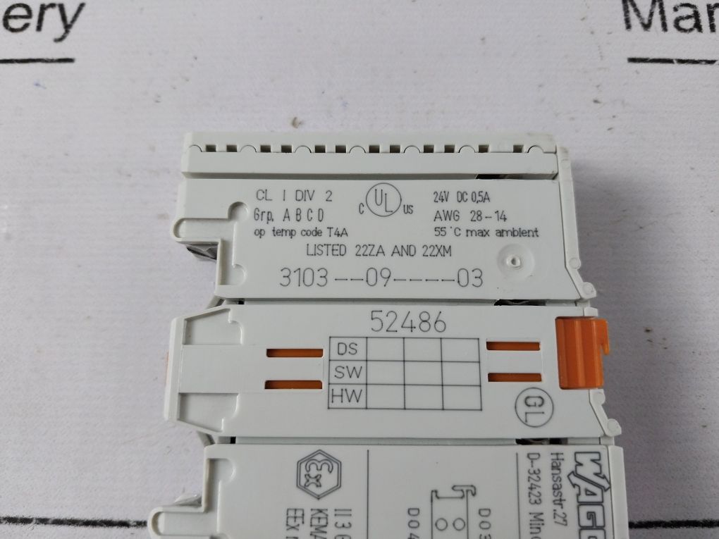 Wago 750-504 Digital Output Module Awg 28-14 24V Dc 0.5A