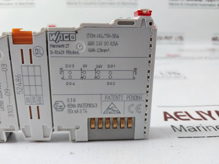 Wago 750-504 Digital Output Module Awg 28-14 24V Dc 0.5A