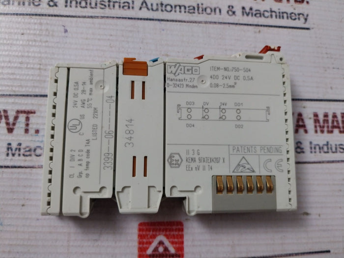 Wago 750-504 4 Channel Digital Output Module 0.5A 24V Dc