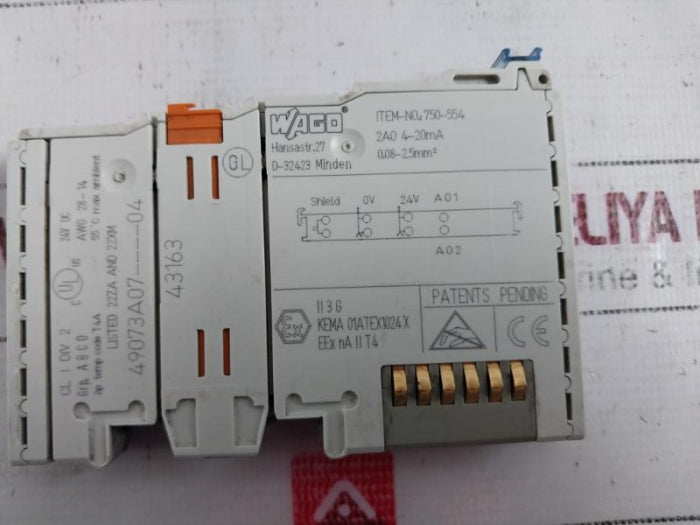 Wago 750-554 Analog Output Module 2A0 4-20Ma