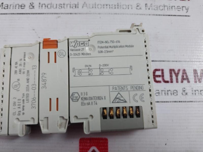 Wago 750-614 Power Potential Multiplication Module 230V Ac 10A Awg 28-14