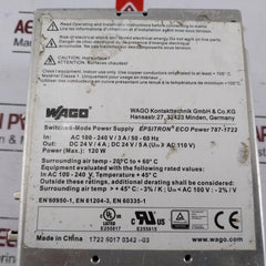 Wago 787-1722 Eco Power Switched-mode Power Supply 120W