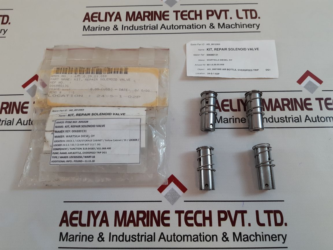 Set Of 4X Wartsila 006880131 Solenoid Valve Repair Kit