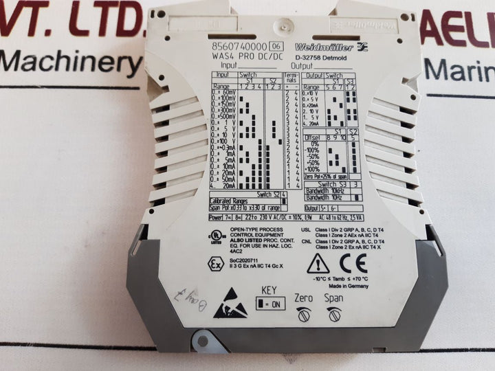 Weidmuller 8560740000 Was4 Pro Dc/Dc Signal Isolator 500Mv