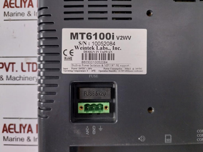 Weintek MT6100I HMI 300mA Built-in Power Isolation 24VDC±20%