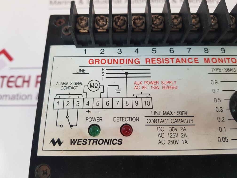 Westronics Sbag-102 Grounding Resistance Monitor Dch-12N