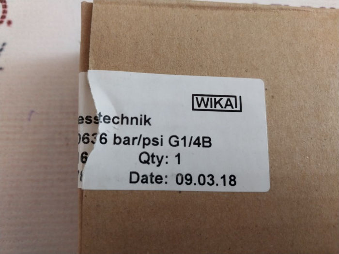 Wika 212.53.063 0-6 Bar Pressure Gauge 0-85 Psi 6 Bar/Psi G1/4B En 837-1
