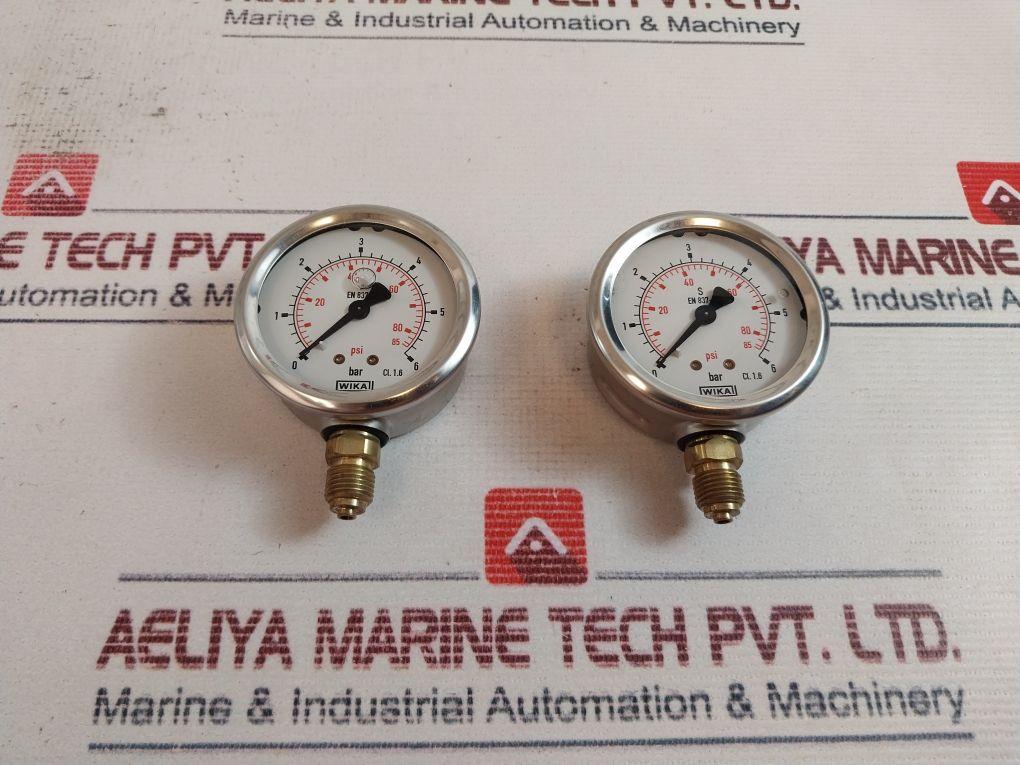 Wika 212.53.063 0-6 Bar Pressure Gauge 0-85 Psi 6 Bar/Psi G1/4B En 837-1