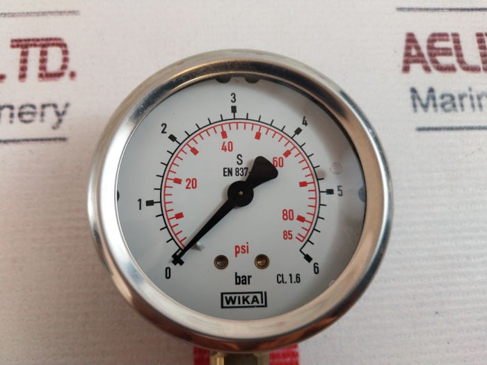 Wika 212.53.063 0-6 Bar Pressure Gauge 0-85 Psi 6 Bar/Psi G1/4B En 837-1