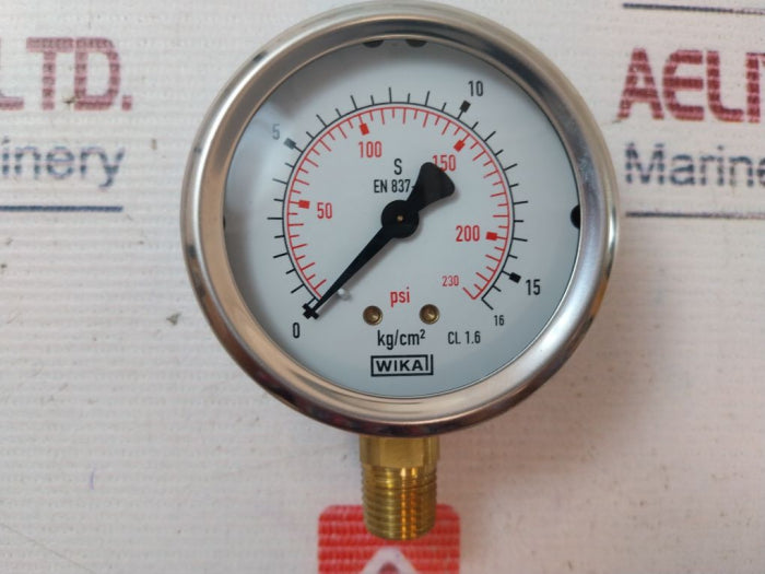 Wika 213.53.063 Pressure Gauge 16 Kg/Cm2/Psi 1/4 Npt
