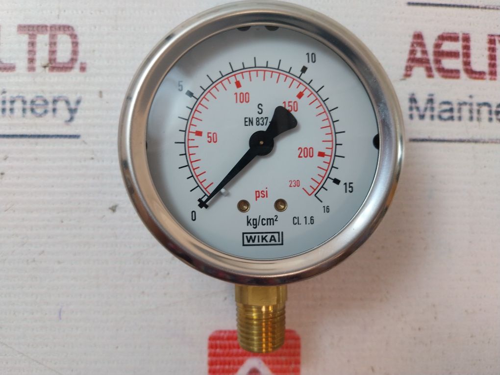 Wika 213.53.063 Pressure Gauge 16 Kg/Cm2/Psi 1/4 Npt