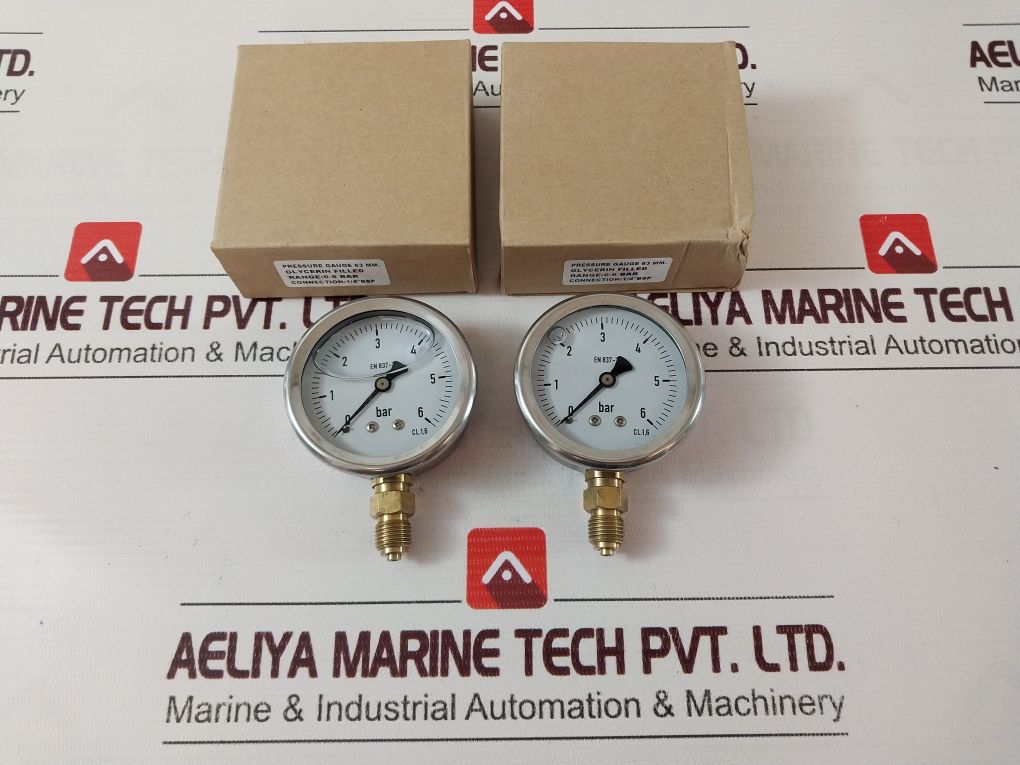 Wika En837-1 Cl. 1,6 Pressure Gauge 0-6 Bar