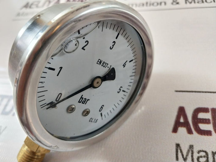 Wika En837-1 Cl. 1,6 Pressure Gauge 0-6 Bar