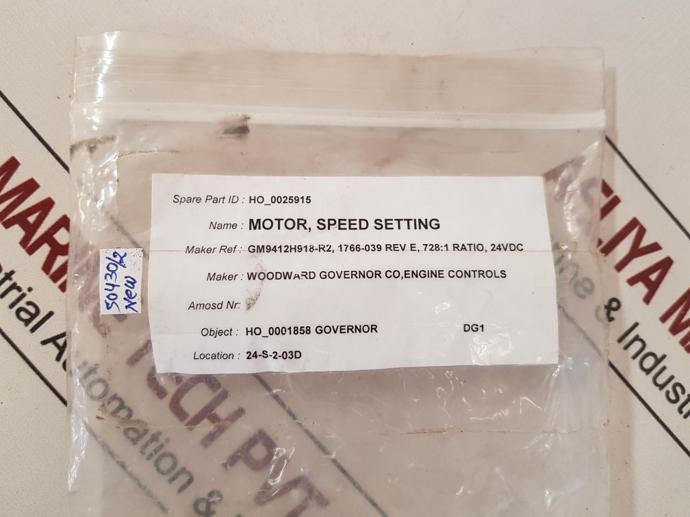 Woodward Gm9412H918-r2 Motor Speed Setting 1766-039 24Vdc
