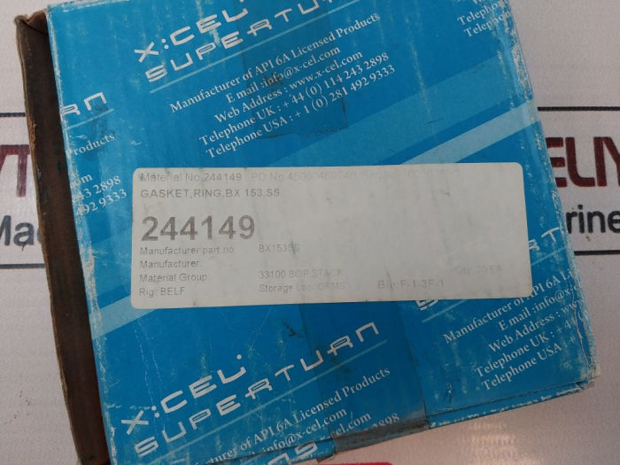 X-CEL S316L-4 Gasket Ring BX153SS