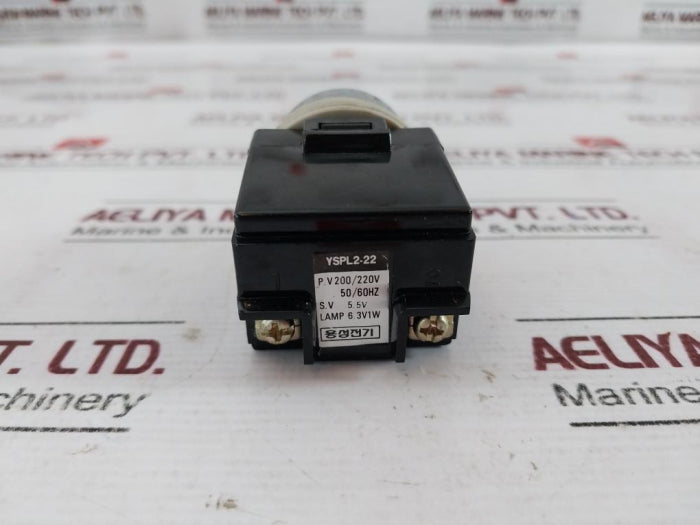 Yongsung Yspl2-22 Pilot Indicator Lamp/light 50/60hz, Sv 5.5v 200/220v White