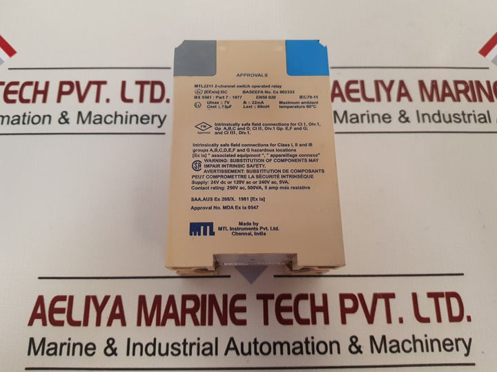 Mtl Mtl2211 2-channel Is-input Switch Operated Relay 2005400002