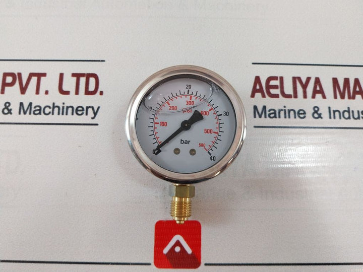 0-40 Bar 0-580 Psi Manometer- Liquid-filled- R1/4”