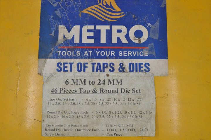 Metro 6 Mm To 24Mm 46 Pieces Tap & Round Die Set