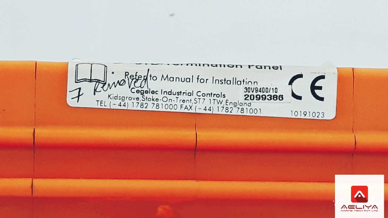 cegelec 30v9400/10 std termination panel