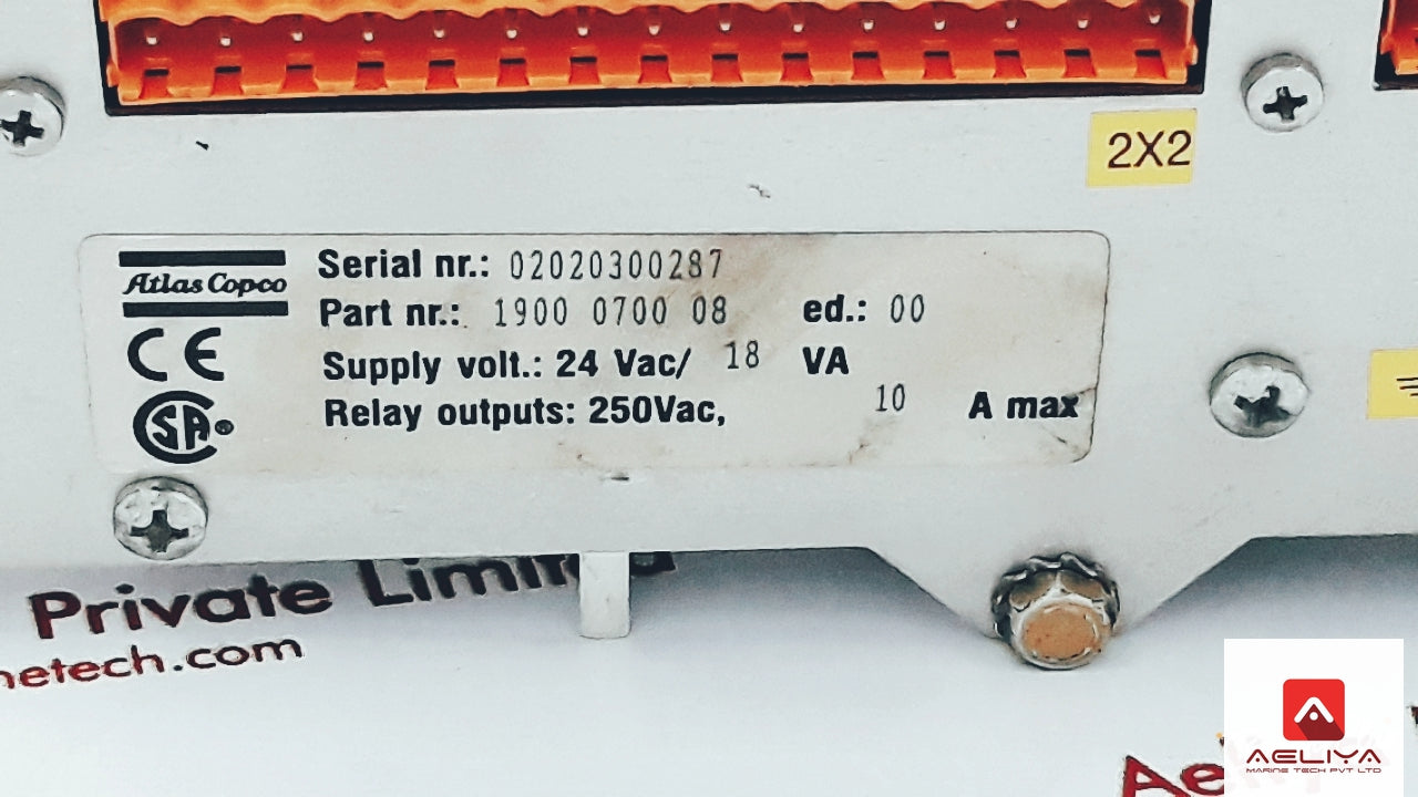 Atlas copco 1900 0700 08 panel controller 24vac