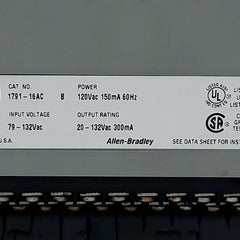Allen-bradley 1791-16ac/b block i/o module 