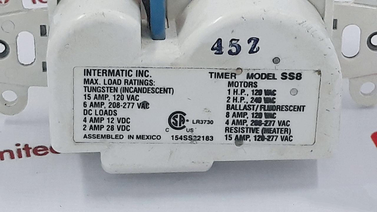 Intermatic Ss8 Digital Timer 15Amp,120Vac