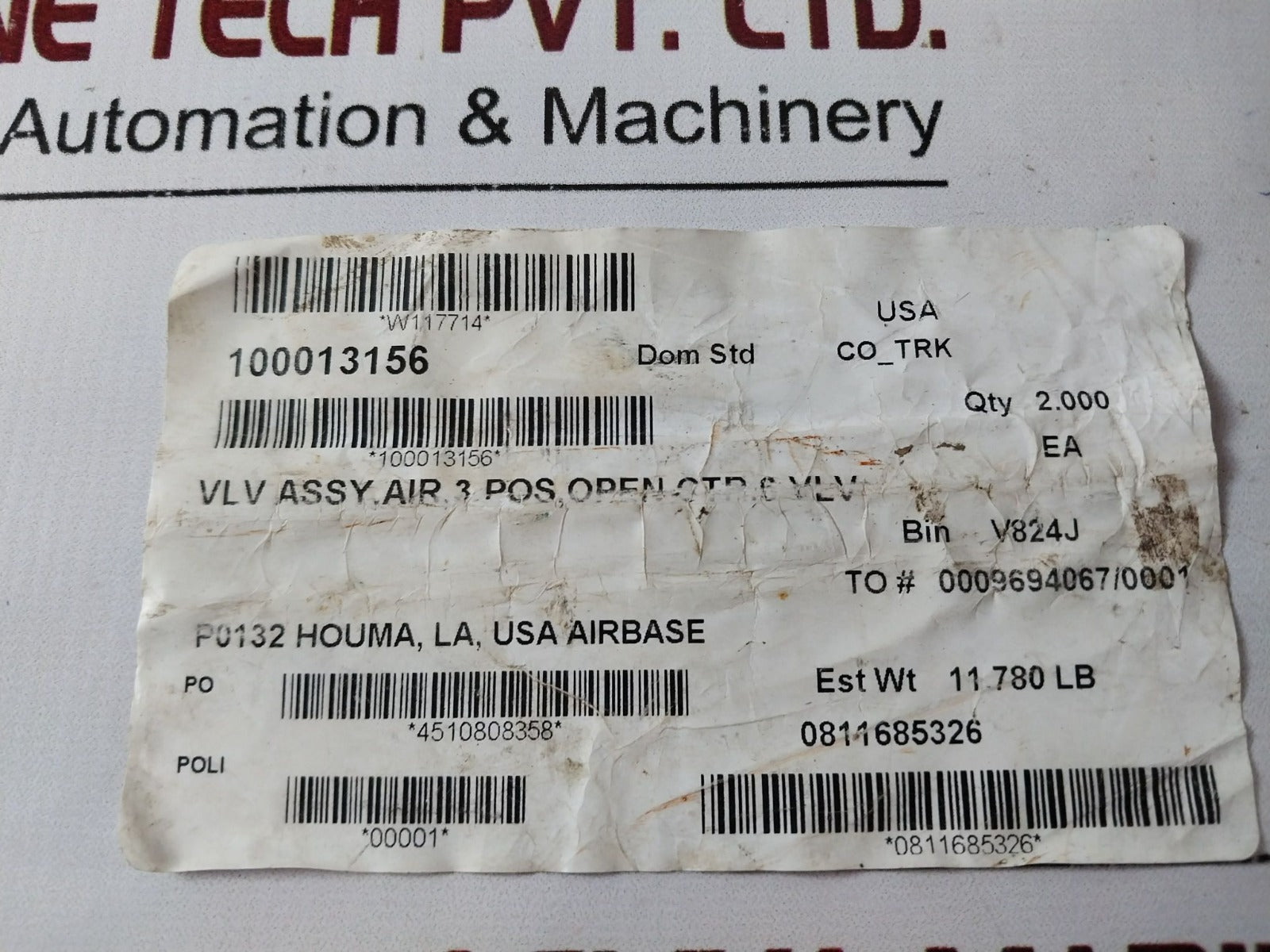 100013156 3-position Valves 0811685326